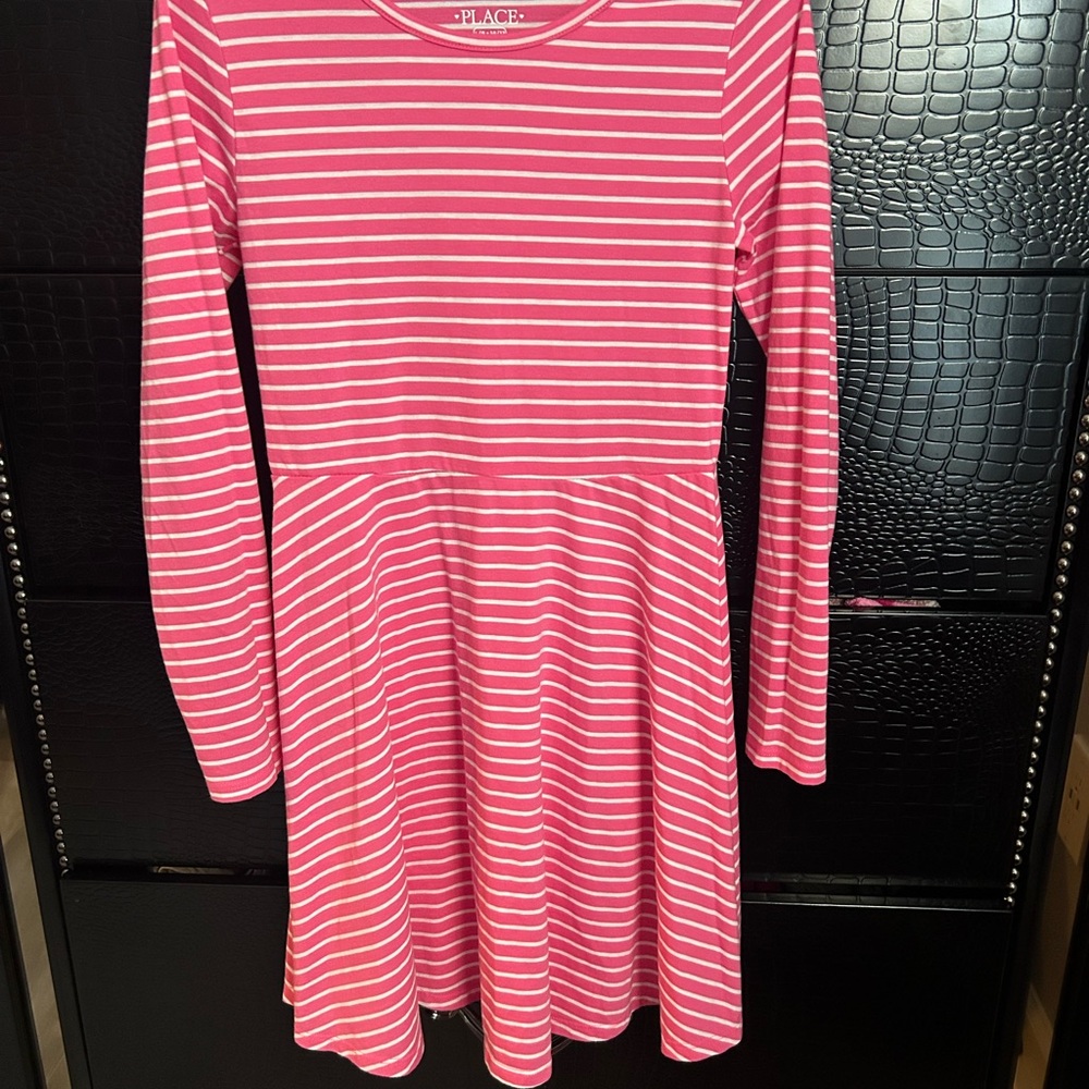 The Children's Place Pink and White Striped Dress